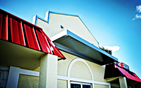 Architectural Canopy, metal awning, metal canopy, tie-back canopy