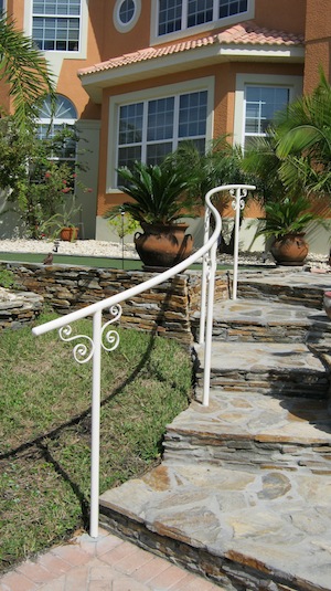 custom powder coat railing curved