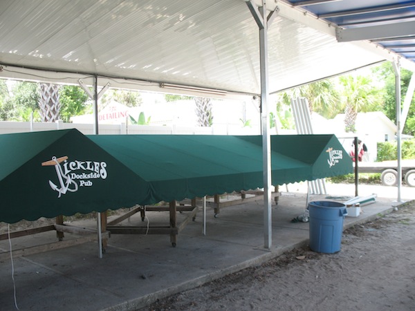 tickles dockside pub -commercial fabric logos graphics Caribbean islands awnings