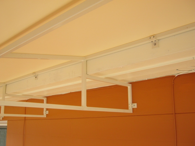 fabric awning over porch hall
