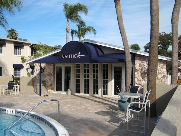 Fixed Canvas Awnings - St. Petersburg - Nautica Apartments -1